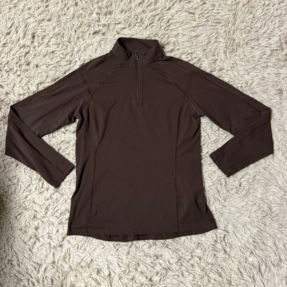 Women’s Medium Brown Riding Sport Long Sleeve Horseback Riding Shirt
